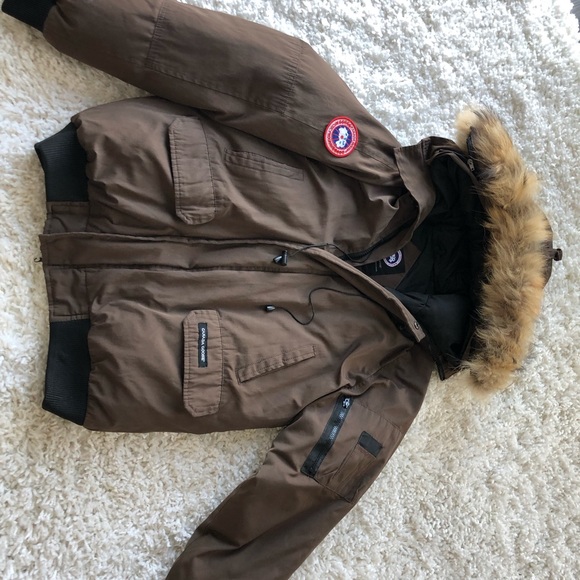 Brown Canada Goose Runder Bomber Jacket 